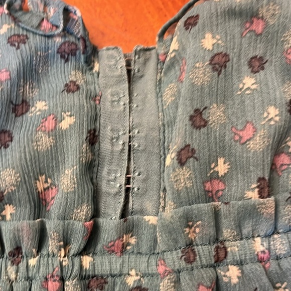 American eagle baby doll mini dress size 2 spaghetti straps teal - Picture 3 of 7